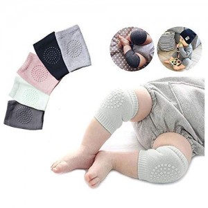 Zelifly 2-Pair Baby Knee Pads for Crawling, Toddlers, Infant, Girl, Elbow Safety Protector, Stretchable Anti-Slip Padded Elastic Soft Cotton Breathable Comfortable and Support Protector Knee (Multi Color)