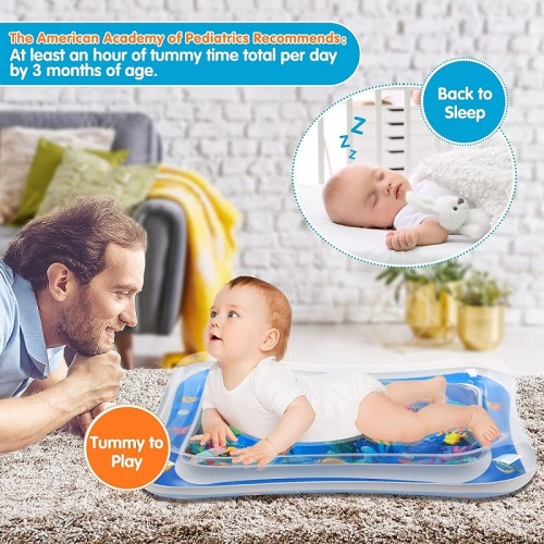 Zelifly Baby Kids Water Play Mat Toys Inflatable Tummy Time Leak-Proof Water Play Mat, Fun Activity Play Center Indoor And Outdoor Water Play Mat For Baby (Water Play Mat), Multicolor