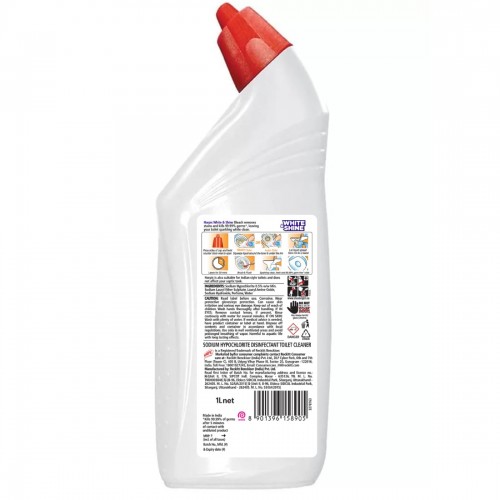 Harpic 1L - Bleach, White and Shine Disinfectant Toilet Cleaner Liquid