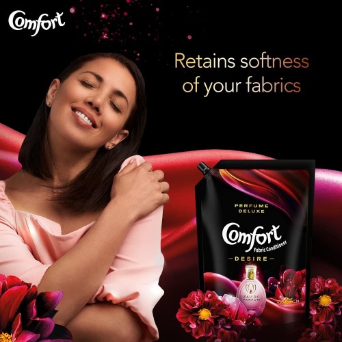 Comfort Perfume Deluxe, Desire, Fabric Conditioner crafted with French perfume fragrances, 2 ltr pouch