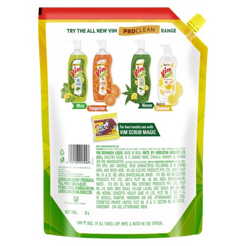 Vim Fresh Lemon Fragrance Dishwash Liquid Gel 2L