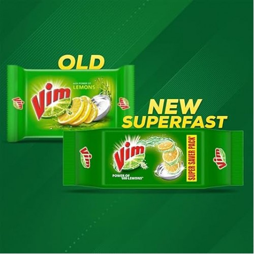 Vim Bar - 200gm X 4 | New Superfast Vim Dishwash Bar - Removes burnt & stickiest grease with the power of 100 lemons