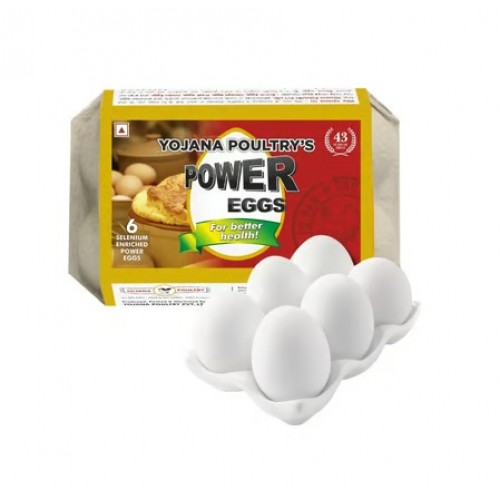 Yojana Poultry Power White Eggs - 6 pcs