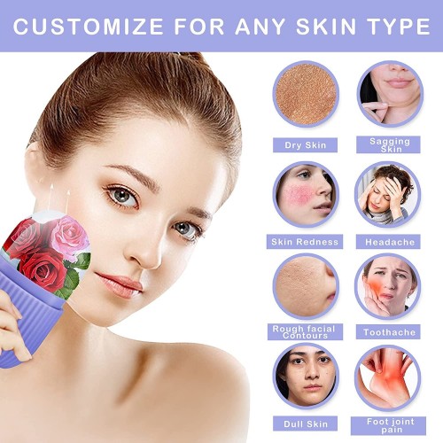  Ice Roller for Face Massager | Reusable Ice Holder Tool for Glowing & Clear Skin | Easy to Use and Carry | Cold Massage Therapy for Skin Multi Color