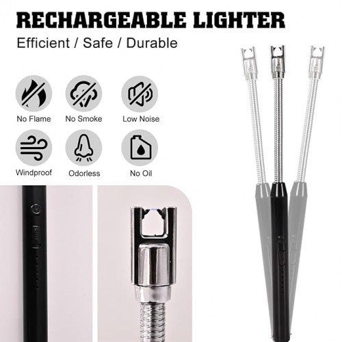Rechargeable Electric Lighter for Candles, Gas Lighter, Home Use, Cigarette Lighter, Puja Lamps, Gas Stove, Lighter USB Lighter 360° Flexible Neck Arc Lighter, Adhesive Hooks (Multicolor)