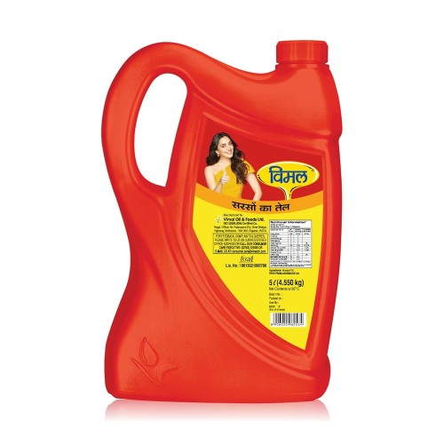 Vimal Mustard Oil: Healthy Oil for Cooking and Vibrant Lifestyle 5 liter